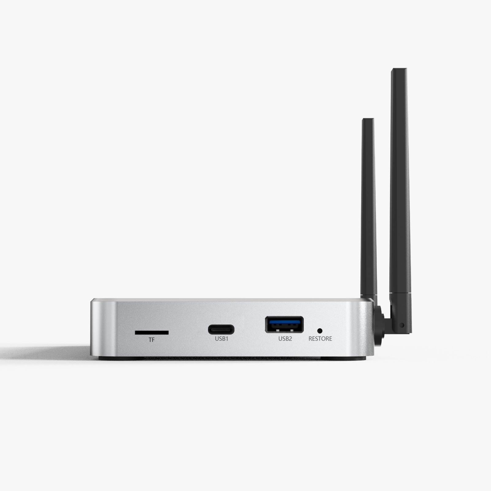 SuperBox Supreme Mini side panel showing TF and USB connections